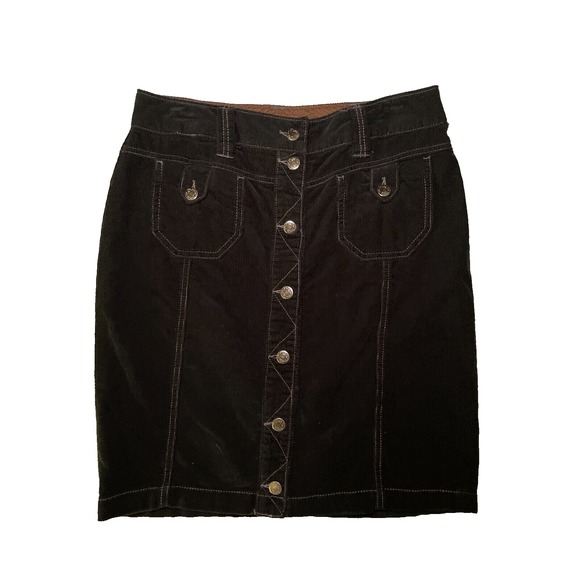 Free People Dresses & Skirts - Free People Black Corduroy Mid-Length Skirt -‎ Size 8